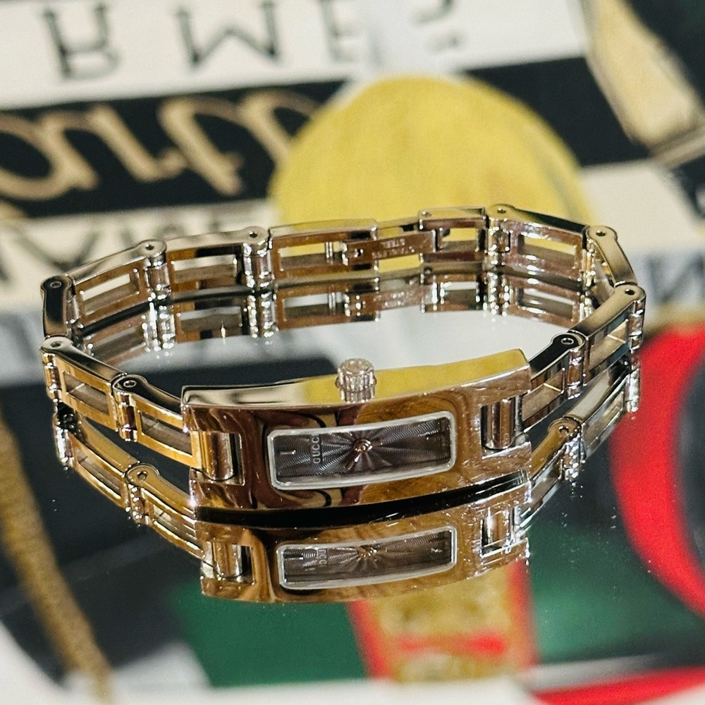 🔥 ❌SOLD ❌GUCCI WATCH BRACELET STAINLESS STEEL SIZE 6" w/ New Battery - Picture 7 of 10